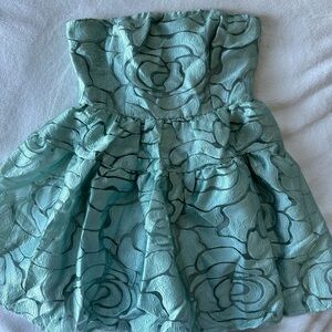 Hello Molly Embossed Floral Kids Dress - Teal